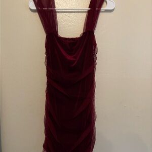 Elegant Burgundy Dress